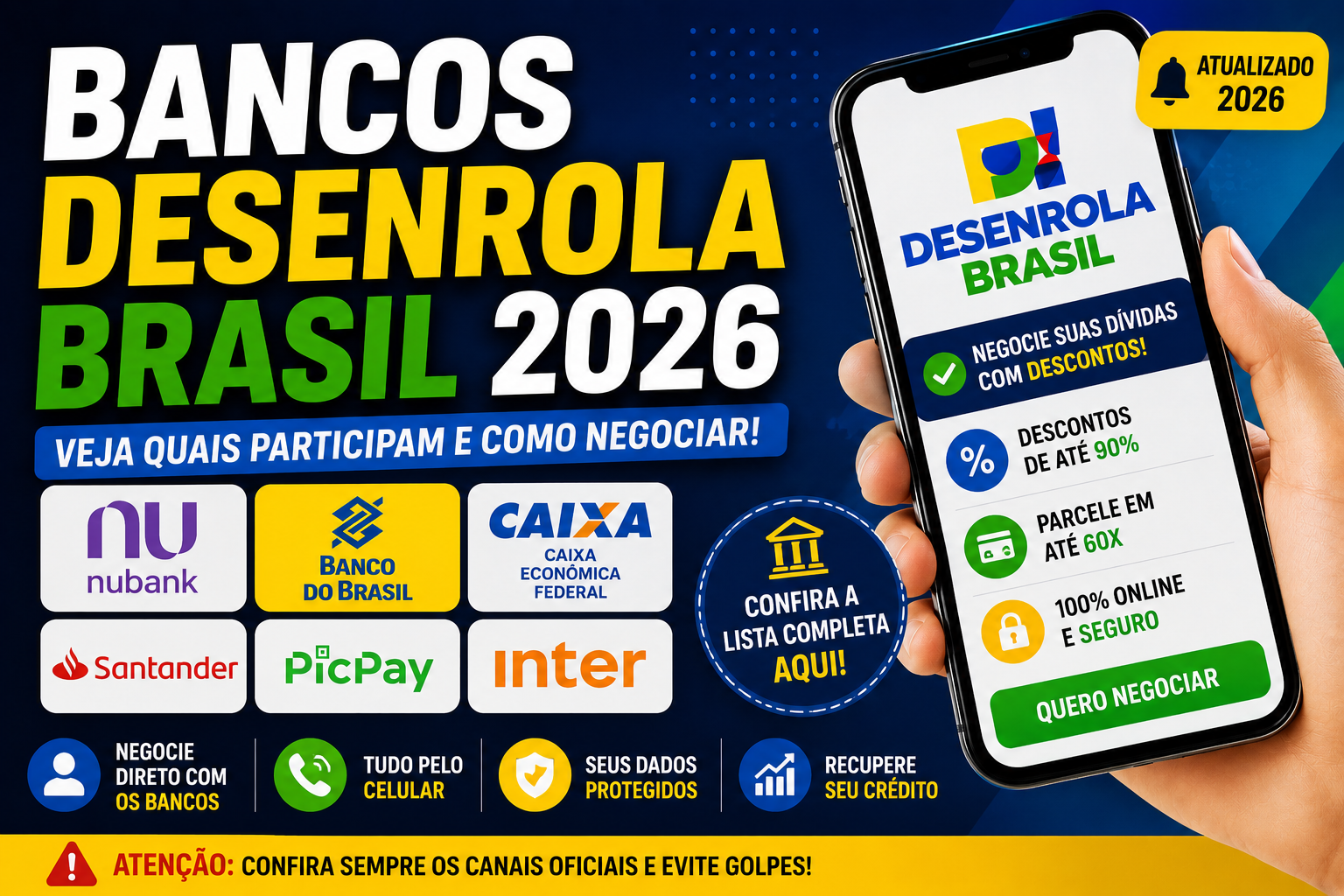 Bancos Desenrola Brasil 2026: veja lista atualizada