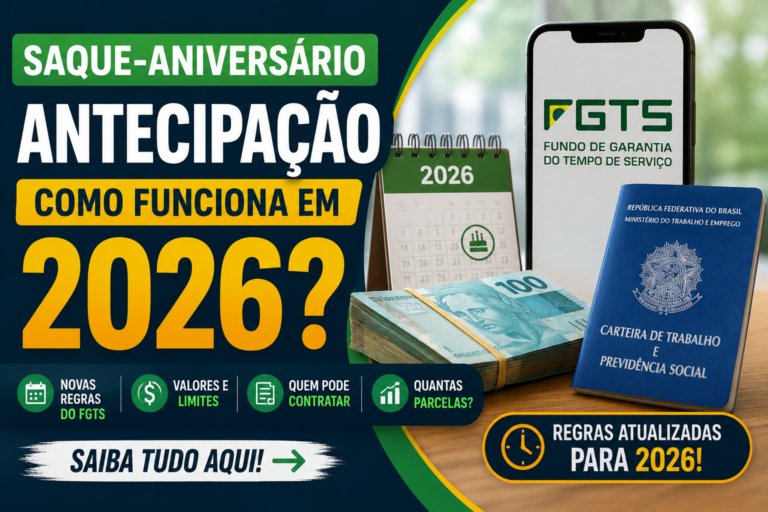 Como funciona a antecipação do saque-aniversário em 2026
