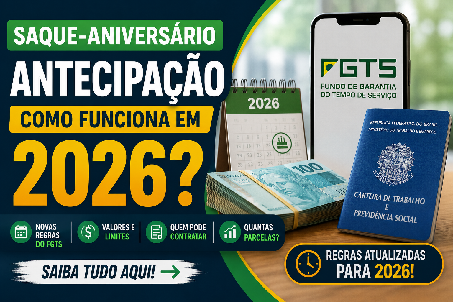 Como funciona a antecipação do saque-aniversário em 2026